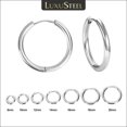 thumbnail image 2 of LUXUSTEEL-pendientes redondos de acero inoxidable para hombre y mujer, aros de Color dorado y plateado, no se decolora, joyería masculina, 2 piezas, 2 of 4