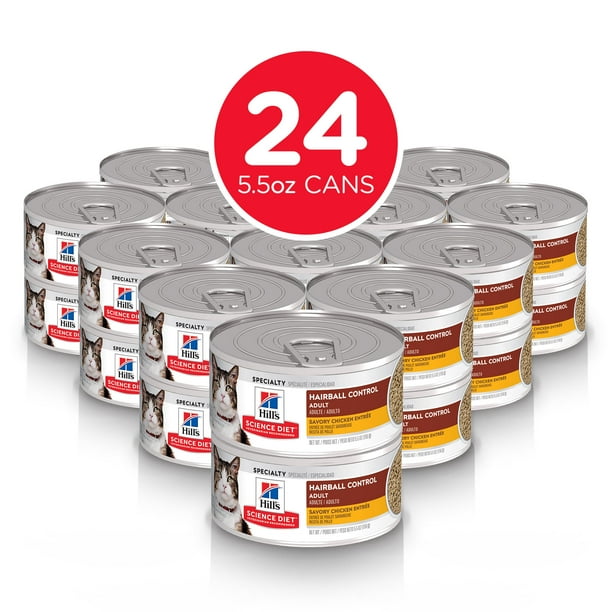 Hill's Science Diet Adult Hairball Control Canned Cat Food, Savory