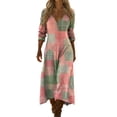 thumbnail image 2 of Vetsdori Womens Loose Maxi Dresses Outfits Long Dresses Full Sleeves V-Neck,Muumuu Party Graphic Sundress Dress for Ladies, 2 of 4