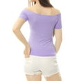 thumbnail image 5 of DARING DIVA Off Shoulder Crop Top XS Lavender, 5 of 6