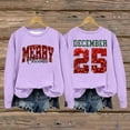thumbnail image 2 of KHONTS Women's Christmas Sequin Sweatshirts Long Sleeve Loose Fit Pullover Sweatshirts Soft Comfortable Tee Purple S, 2 of 3