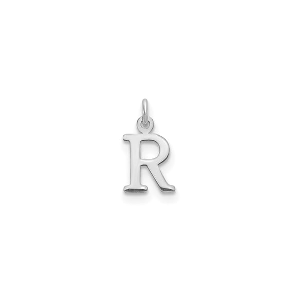 14k White Gold Initial R Pendant Charm for Women or Unisex Wear, Polished Serif Letter Necklace, Real Gold Monogram Jewelry, Minimalist Alphabet Style for Personalized Identity