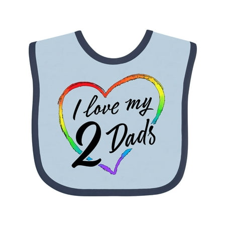 

Inktastic I Love My 2 Dads with Rainbow Heart Gift Baby Boy or Baby Girl Bib