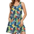 thumbnail image 2 of Axiiglly Beach Dress for Women Flowy Sleeveless Tank Dress Floral Print Summer Dresses Casual Swing Loose Sundress A line Vacation Hawaiian Mini Dress with Pockets, 2 of 6