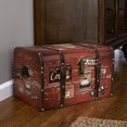 thumbnail image 2 of Household Essentials Jumbo Decorative Home Storage Trunk - Luggage Style - Americana Design, 2 of 5