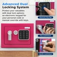 thumbnail image 2 of SereneLife Heavy Duty Electronic Safe Box - 9.1 x 6.7' Digital Lockbox with Code 2 Keys - Small Safe for Home/Office, Secure Cash, Jewelry, Firearms - Wall/Floor Mountable, 2 of 7