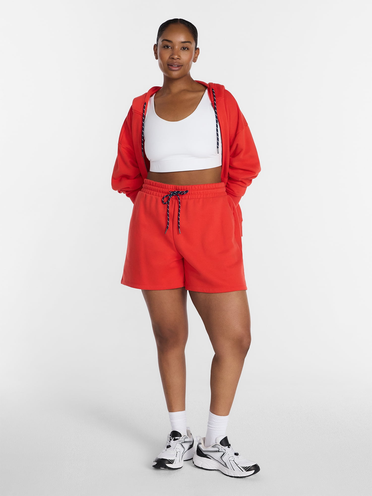 Athletic Works Women's and Women's Plus Fleece Shorts, 5'' Inseam, Size XS-4X