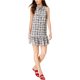 thumbnail image 1 of maison Jules Womens Plaid A-line Dress, Negro, X-Large, 1 of 1