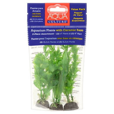 Aquarium Plant Care - (2 Pack) Aqua Culture Aquarium Plant Decorations, Green, 3-Count