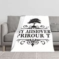 thumbnail image 2 of Elegant Durable Soft Flannel Blanket - Cozy Warm Design for Sofa Travel Bed & Chair - Classic Symmetrical Flourishes, 2 of 7