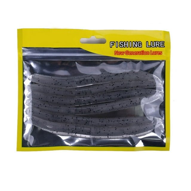 6pcs/set 14cm Earthworm Fishing Soft Lure Arrificial Worm Plastic Freshwater Fish Fake Bait