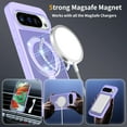 thumbnail image 4 of Asuwish Phone Case for Google Pixel 9 Pro XL/10 Pro XL Tempered Glass Screen Protector Magnetic Bracket stand Translucent Shockproof Protective Cell Cover Pixel9ProXL Pixel10ProXL Women Men Purple, 4 of 7