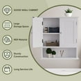 thumbnail image 4 of White Bathroom Cabinet Wall Mounted, Small Bathroom Medicine Cabinet with 2 Door Adjustable Shelves, Bathroom Wall Cabinet Over Toilet for Laundry Room Kitchen, 4 of 19