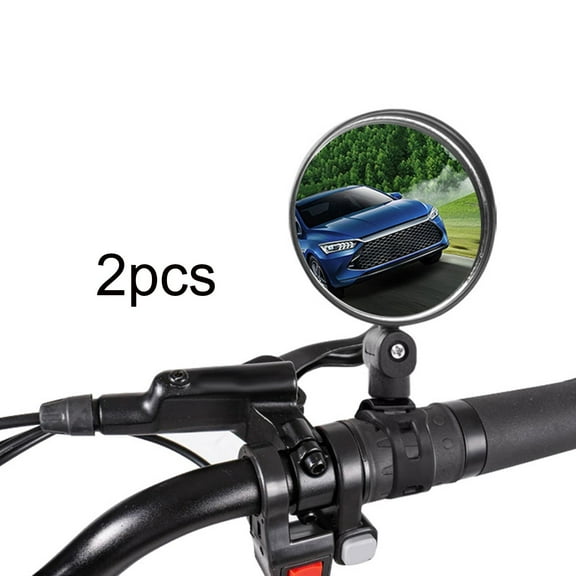 2pcs Mirrors Rear Mirror Adjustable Shockproof Rotatable Universal Handlebar Round Mirror