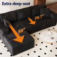thumbnail image 3 of Nkurdsu 96" Modular Sectional Sofa, Boneless L-Shaped Cloud Couch, No Assembly Required, Modern Corduroy Sofa for Living Room, Black (Left Facing Chaise), 3 of 8