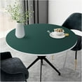thumbnail image 1 of Nappe Ronde en Cuir Essuyable, Nappes en Faux Cuir Imperméables pour Tables Rondes, Grand Tapis Protecteur en Vinyle pour Table de Salle à Manger, Tapis de Table Basse Résistant à la Chaleur, (130 cm, Vert), 1 of 1
