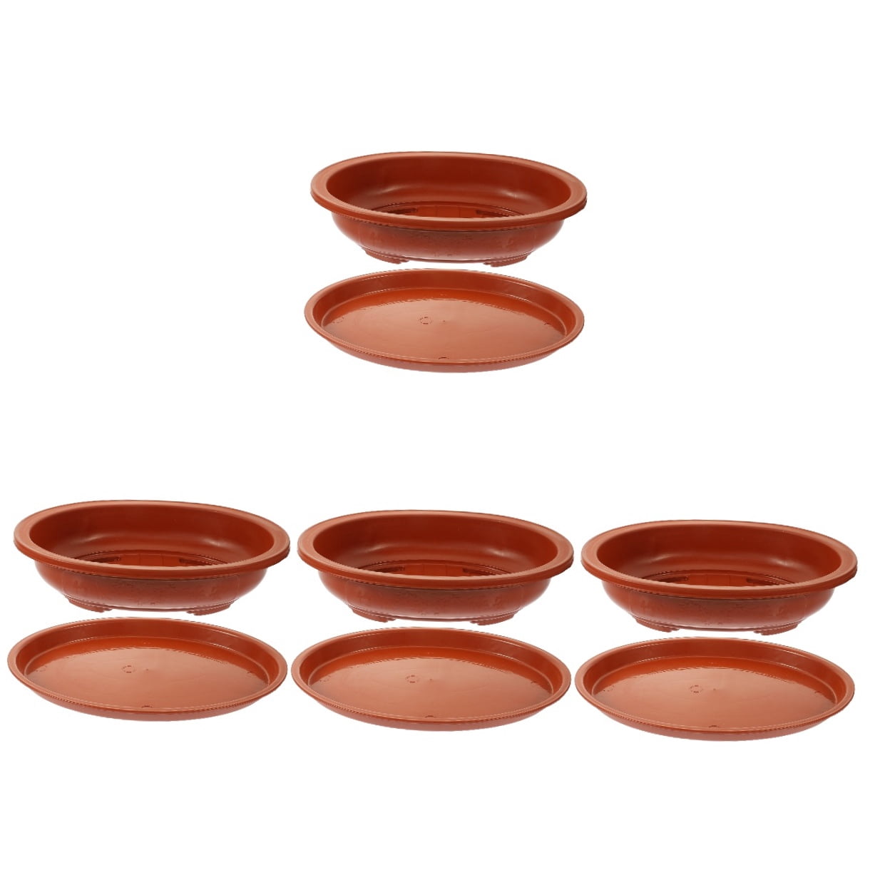 Raindrops 4-Pack Large Capacity Plastic Garden Bonsai Pots for Indoor Outdoor Gardening and Household Use