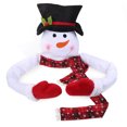 thumbnail image 4 of putnchl Christmas Tree Topper Large Snowman Hugger-Black Topper Snowman With Red Black Plaid Scarf Tree Topper, 4 of 5