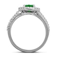 thumbnail image 4 of Luxurious 2 Carat Emerald and Diamond halo Engagement Ring in 10K White Gold, 4 of 4