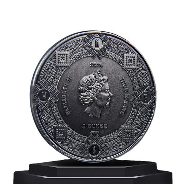 Moneda de hierro de los Doce Signos del Zodiaco, el Sol y la Luna, 4 cm