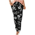 thumbnail image 2 of Roncen Women's Floral Print Jogger Pants - Casual Elastic Waist Trousers with Elastic Cuff & Side Pockets, 2 of 5