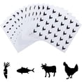 thumbnail image 1 of juego de pegatinas de comida negras de 0,4 pulgadas, pegatinas de elección de comida, pegatinas de cocina, pegatinas indicadoras de comida de boda de zanahoria/pollo/vaca/pescado, pegatinas de comida, 1 of 8
