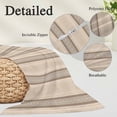 thumbnail image 3 of Brown Beige Striped Standard Pillow Covers, Boho Ethnic Modern Abstract Art Soft Throw Pillow Cases with Invisible Zipper, Decorative Pillowcase Pillows Protectors for Sofa Bed Chair 20"x26", 3 of 9