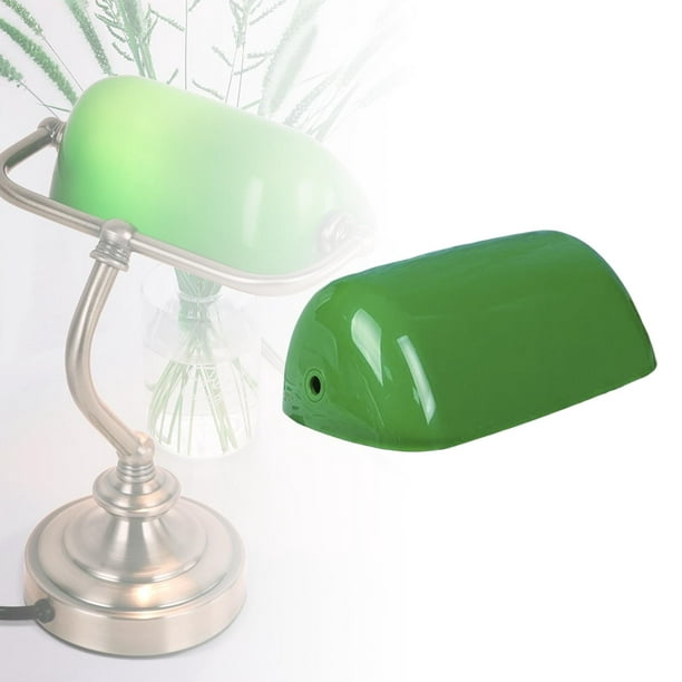Lampe de bureau Simple Designs avec abat-jour en verre, verte 