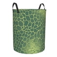 thumbnail image 2 of Circular Hamper Single Layer Laundry Basket Storage Basket Waterproof Single Layer Fabric With Handle Pe Support Strip Snake Skin Print Style Lightgreen_4 Medium, 2 of 8