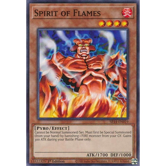 YuGiOh Structure Deck: Fire Kings Common Spirit of Flames SR14-EN019
