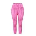 thumbnail image 3 of Jxximdong Capris Pants for Women, Yoga Pants 3/4 High Waist Elastic Opaque Plus Size Sports Leggings with Side Pockets, Pink Women's Cropped Pants, 3 of 6
