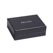 New Prada Rubino Red Enamel Silver Metal Keyring Keychain 2PS021