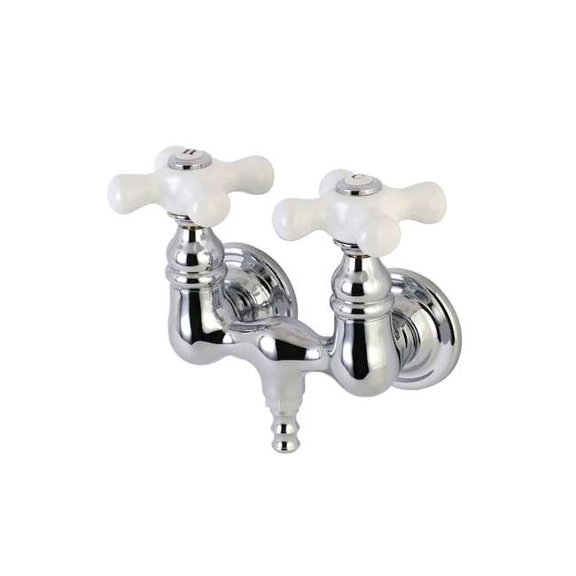 Kingston Brass AE40T1 Aqua Vintage 3-3/8 Inch Wall Mount Tub Faucet, Polished Chrome