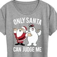 thumbnail image 3 of Frosty The Snowman - Christmas - Only Santa Can Judge Me - Women's Short Sleeve Graphic T-Shirt, 3 of 5