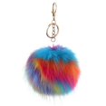 thumbnail image 1 of Pom Pom Keyring Faux Fur Decorative Fuzzy Ball Keychain Bag Charm for Women, 1 of 10