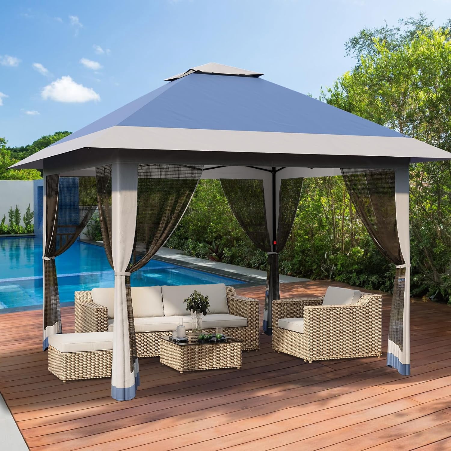 GOGRANT 13 ft x 13 ft Pop-up Gazebo, Adjustable Height