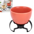 thumbnail image 1 of Cheese Fondue Pot Set, User Friendly Design Versatile Melting Performance Stylish Ceramic Chocolate Hot Pot with Forks and Metal Stand for Gatherings, 1 of 7