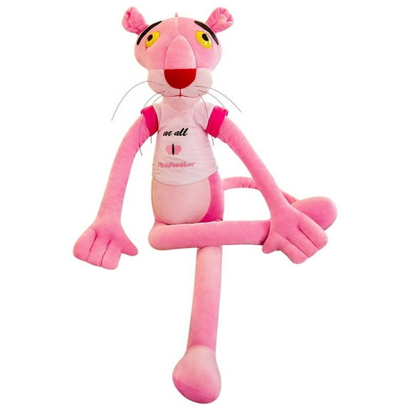 23.6-Inch Giant Pink-Panther Stuffed Plush Toy (Clothed)