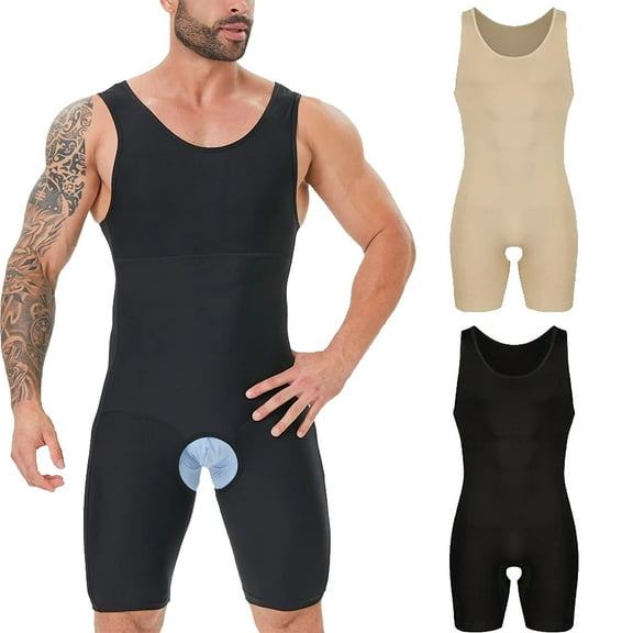 Mens Sleeveless Full Body Shaper Underwear Slimming Compression Bodysuit Breathable Tummy Control Shapewear Waist Trainer Corset