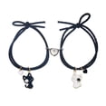 thumbnail image 2 of Pulsera trenzada personalizada para parejas, lindas pulseras con dijes de gatos, cuerda trenzada ajustable hecha a mano a juego (3 piezas), 2 of 5