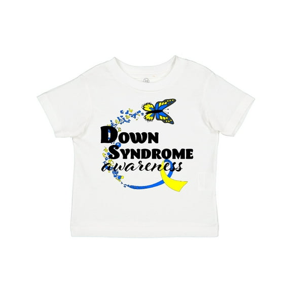 Inktastic Down Syndrome Awareness with Butterfly and Ribbon Boys or Girls Toddler T-Shirt