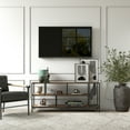 thumbnail image 6 of Evelyn&Zoe Winthrop Rectangular TV Stand with Metal Shelves for TV's up to 60", Blackened Bronze/Rustic Oak, 6 of 9