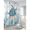 thumbnail image 5 of Sea Turtle Coastal Waterproof Fabric Shower Curtain, Nautical Summer Beach Coral Ocean Shower Curtain for Bathroom Curtains Bathtubs Hotel Washable Shower Curtains with 12 Hooks Standard 60x72, 5 of 6
