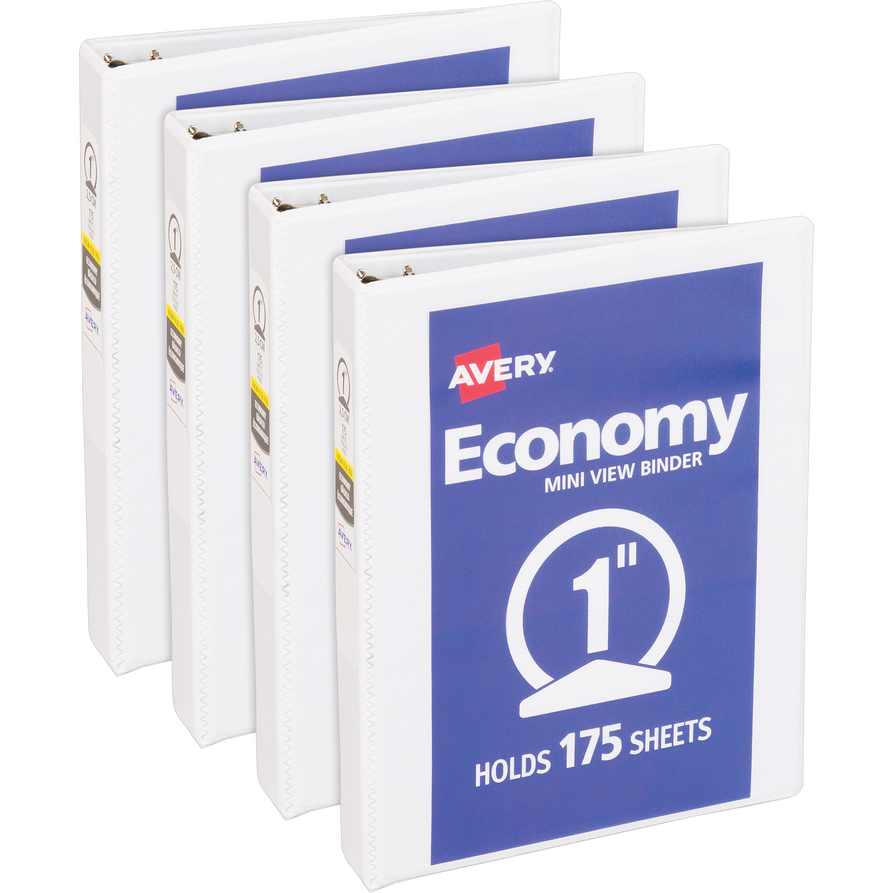 Avery&reg;, AVE05806BD, Economy View Binder, 4 / Bundle, White