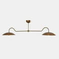thumbnail image 2 of Mid Century Linear Double Shade Chandelier Sputnik Linear Brass Pendant Light, 2 of 5