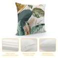 thumbnail image 4 of Fenyluxe  Green and Pink Leaves Throw Pillow Covers Tropical Palm Leaf Decorative Pillows Case Soft Cushion Covers for Outdoor Couch Sofa Patio Decor 20x20in, 4 of 5