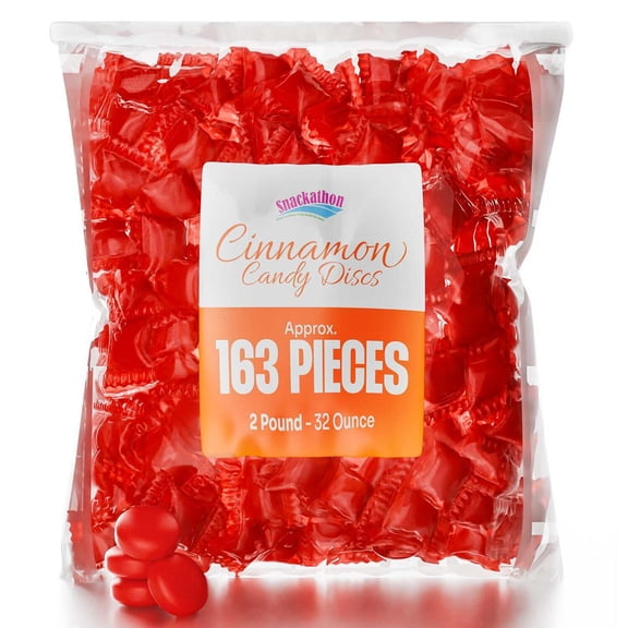 Snackathon Cinnamon Hard Candy, Individually Wrapped Discs, 2 lb