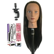 Synthetic Fiber Mannequin Head with Long Hair, Hairdresser/Cosmetology Training, 30 in.