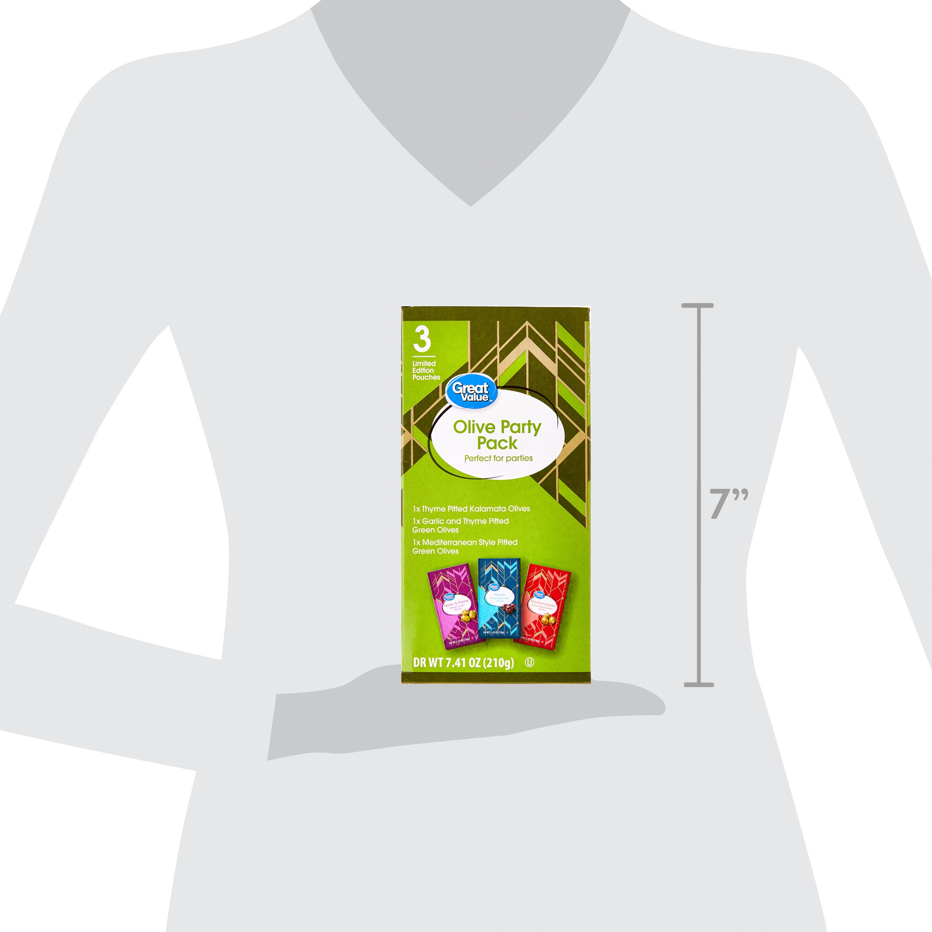 Great Value Olive Party Pack, Limited Edition Pouches, Dr Wt 7.41 oz