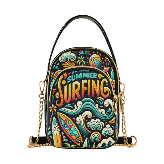 ALAZA Chain Crossbody Bags for Women Summer Surfing Shoulder Handbag Phone Purse
